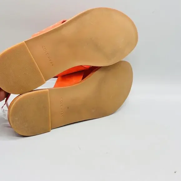 Cole Haan Sandals Womens 7 Orange Suede Grand 360 Slingback Flats Comfort Shoes - Picture 8 of 12